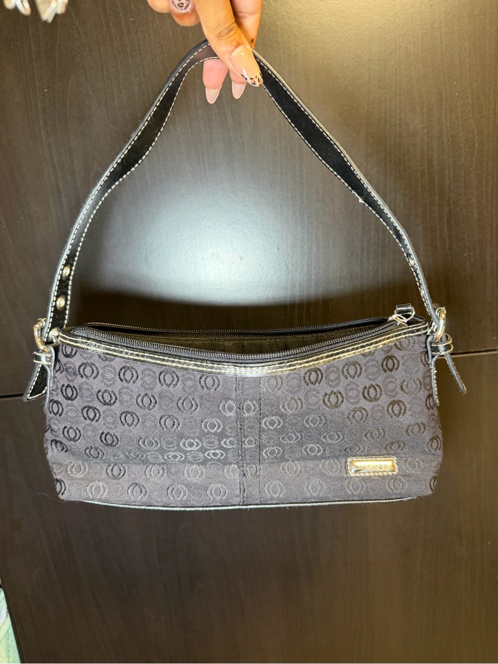 Minicci Black Patterned Shoulder Bag